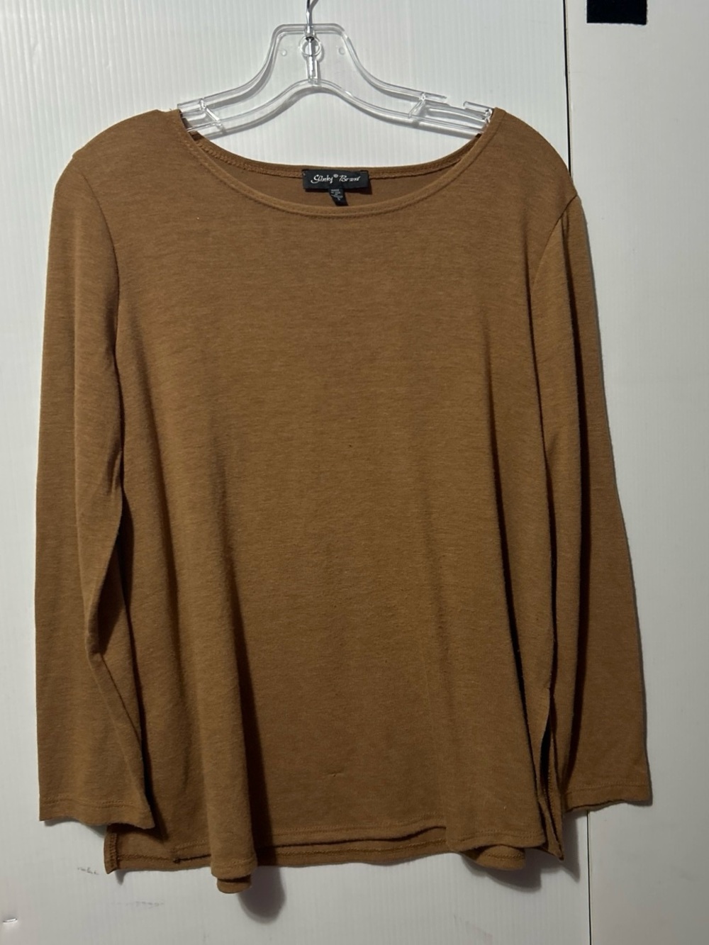Slinky Brand Women's Long Sleeve Tunic Top - Camel Brown